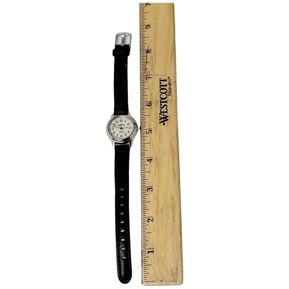 Timex‎ Expedition Indiglo Round Silver Tone Case 26 mm Brown Leather Band Watch